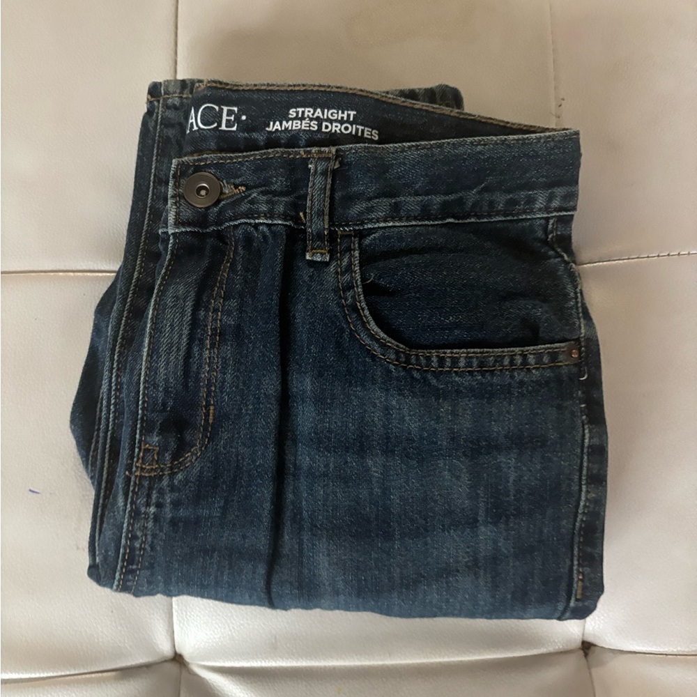 Place Denim Straight Leg Jeans - Dark Blue